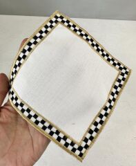 6’LI DAMALI LÜKS KOKTEYL SUNUM PEÇETESİ KAHVE YANI GOLD