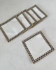 6’LI DAMALI LÜKS KOKTEYL SUNUM PEÇETESİ KAHVE YANI GOLD