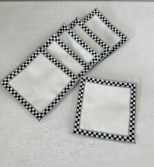 6’LI DAMALI LÜKS KOKTEYL SUNUM PEÇETESİ KAHVE YANI GÜMÜŞ