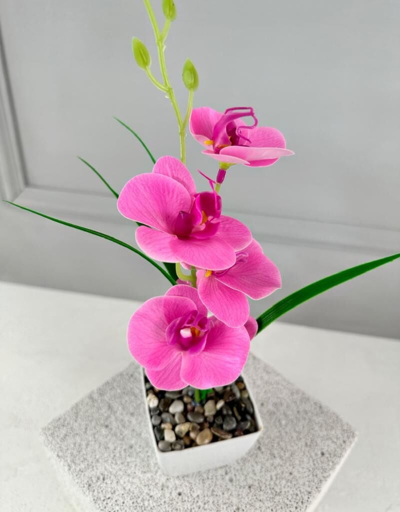 SAKSIDA YAPAY MİNİ ISLAK ORKİDE 30 CM PEMBE