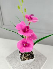 SAKSIDA YAPAY MİNİ ISLAK ORKİDE 30 CM PEMBE