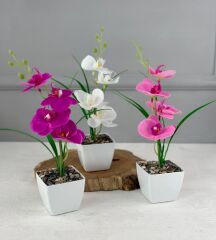 SAKSIDA YAPAY MİNİ ISLAK ORKİDE 30 CM PEMBE