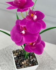 SAKSIDA YAPAY MİNİ ISLAK ORKİDE 30 CM FUŞYA