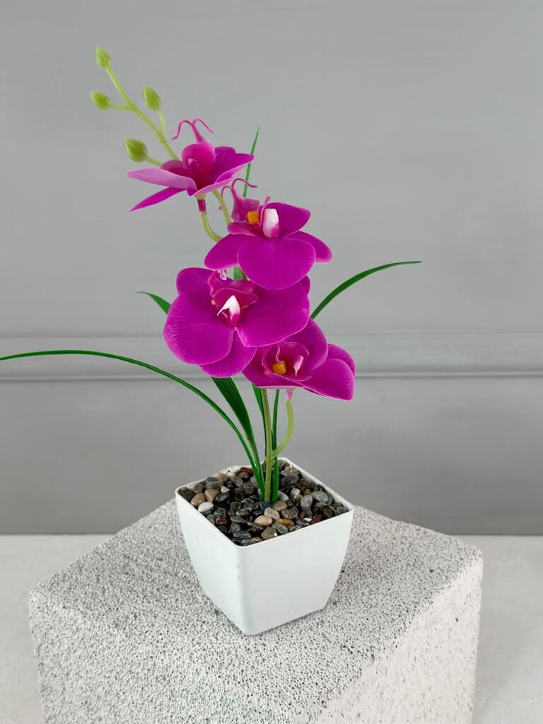 SAKSIDA YAPAY MİNİ ISLAK ORKİDE 30 CM FUŞYA