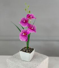 SAKSIDA YAPAY MİNİ ISLAK ORKİDE 30 CM ALACA PEMBE
