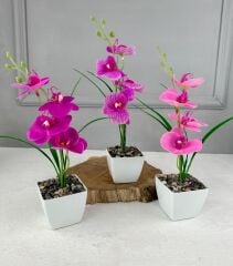 SAKSIDA YAPAY MİNİ ISLAK ORKİDE 30 CM ALACA PEMBE