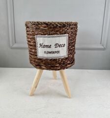 AYAKLI HASIR SEPET SAKSI KÜCÜK KOYU KAHVE