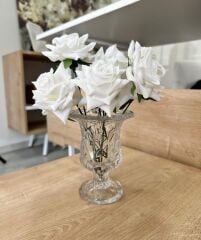 MİNİ BOY KRİSTAL AYAKLI ELMAS CAM VAZO BUHURDANLIK 14 CM