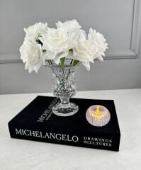 MİNİ BOY KRİSTAL AYAKLI ELMAS CAM VAZO BUHURDANLIK 14 CM