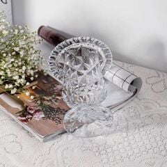 MİNİ BOY KRİSTAL AYAKLI ELMAS CAM VAZO BUHURDANLIK 14 CM