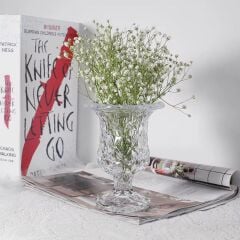 MİNİ BOY KRİSTAL AYAKLI ELMAS CAM VAZO BUHURDANLIK 14 CM