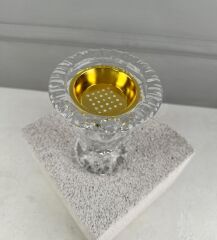 MİNİ BOY KRİSTAL AYAKLI ELMAS CAM VAZO BUHURDANLIK 14 CM