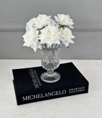 MİNİ BOY KRİSTAL AYAKLI ELMAS CAM VAZO BUHURDANLIK 14 CM