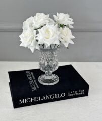 MİNİ BOY KRİSTAL AYAKLI ELMAS CAM VAZO BUHURDANLIK 14 CM