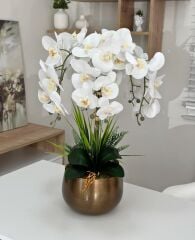 ESKİTME JAPON VAZODA 6 DAL ISLAK ORKİDE ARANJMANI