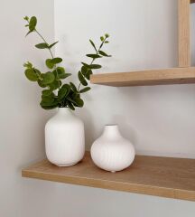 2'Lİ SERAMİK BOHEM MAT VAZO SETİ KREM (ÇİÇEK DAHİL)