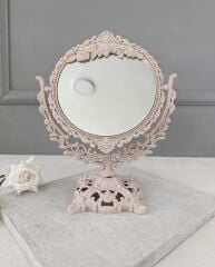 VİNTAGE YUVARLAK MAKYAJ AYNASI AYAKLI ÇİFT TARAFLI