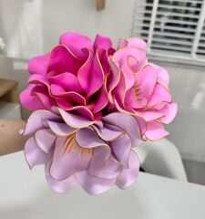 3'LÜ LATEKS EVA ÇİÇEK PEMBE-LİLA-KOYU PEMBE