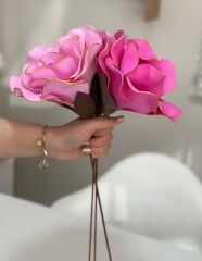 3'LÜ LATEKS EVA ÇİÇEK PEMBE-LİLA-KOYU PEMBE