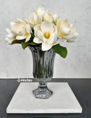 AYAKLI BOMBELİ CAM VAZO FÜME 23x15 CM