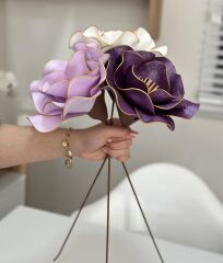 3'LÜ LATEKS EVA ÇİÇEK LİLA-BEYAZ-MOR