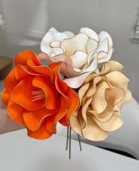 3'LÜ LATEKS EVA ÇİÇEK TURUNCU-BEYAZ-KAVUN İÇİ