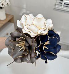 3'LÜ LATEKS EVA ÇİÇEK FÜME-BEYAZ-LACİVERT