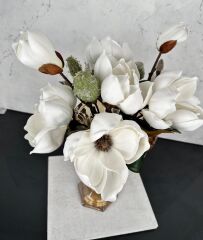 AYAKLI BOMBELİ CAM VAZO GOLD 28X18 CM