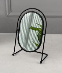 METAL STANTLI LÜKS AYNA DEKOR SİYAH