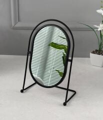 METAL STANTLI LÜKS AYNA DEKOR SİYAH