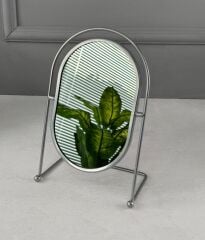 METAL STANTLI LÜKS AYNA DEKOR GÜMÜŞ