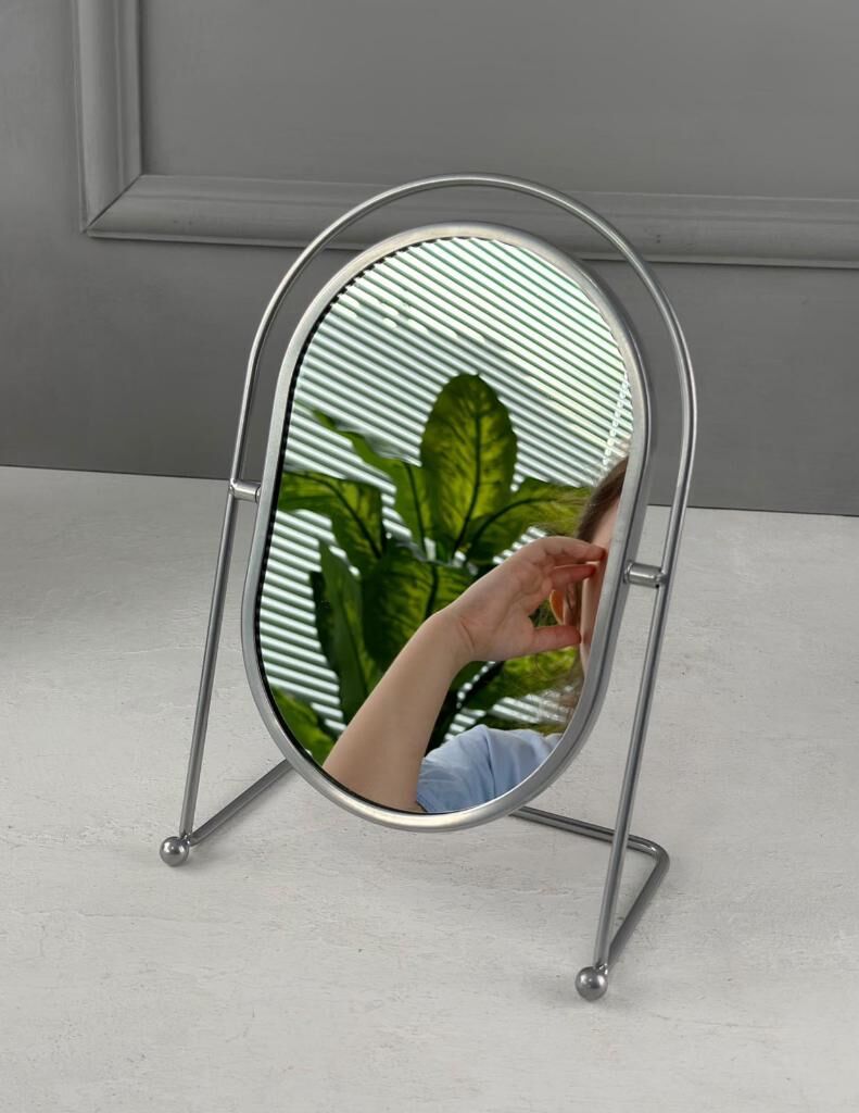 METAL STANTLI LÜKS AYNA DEKOR GÜMÜŞ