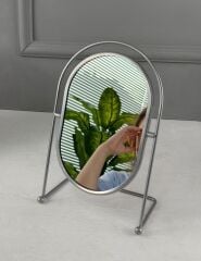 METAL STANTLI LÜKS AYNA DEKOR GÜMÜŞ