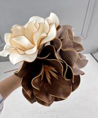 3'LÜ LATEKS EVA ÇİÇEK VİZON-KAHVE-KREM