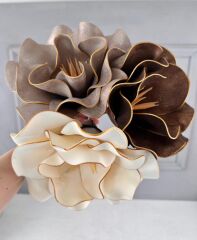 3'LÜ LATEKS EVA ÇİÇEK VİZON-KAHVE-KREM