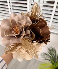 3'LÜ LATEKS EVA ÇİÇEK VİZON-KAHVE-KREM