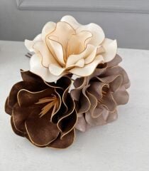 3'LÜ LATEKS EVA ÇİÇEK VİZON-KAHVE-KREM