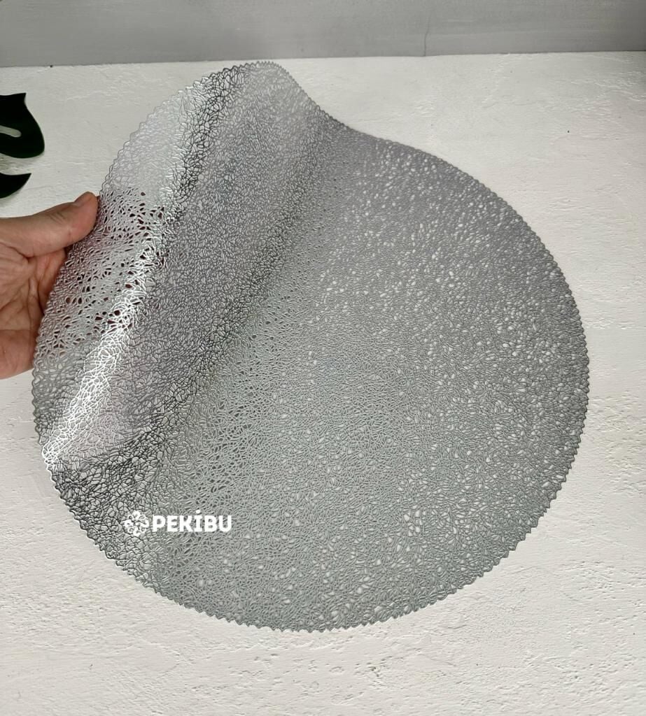 LATEKS 6'LI YUVARLAK SUPLA HASIR GÜMÜŞ