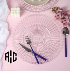 AKRİLİK BONCUKLU SUPLA SUNUM TEPSİ YUVARLAK