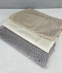 LEKE TUTMAZ DANTEL MODEL MASA ÖRTÜSÜ GRİ 160X220 CM
