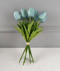10'LU YAPAY ISLAK LALE BUKETİ 1.KALİTE MİNT YEŞİLİ
