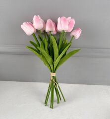 10'LU YAPAY ISLAK LALE BUKETİ 1.KALİTE PEMBE