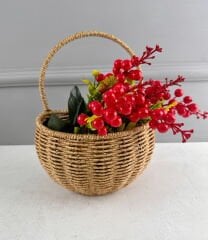 RATTAN ÇİÇEKLİK KAPI DUVAR BALKON SEPETİ BÜYÜK BOY