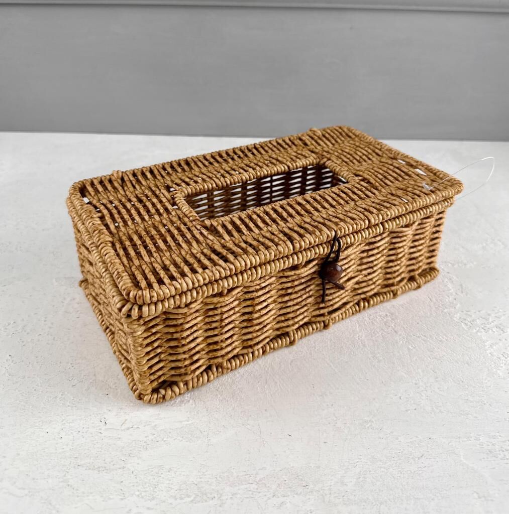 RATTAN HASIR PEÇETELİK ORGANİZER DİKDÖRTGEN SEPET
