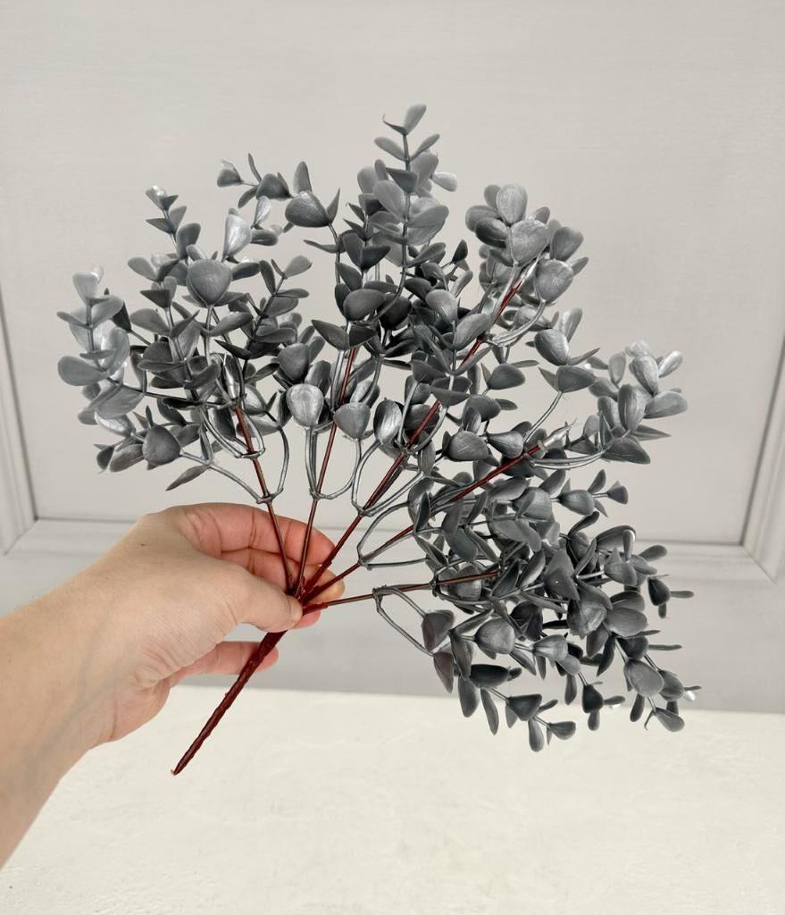 YAPAY OKALİPTUS ÇİÇEK GÜMÜŞ