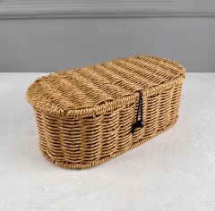 RATTAN HASIR KAPAKLI ORGANİZER KUTU SEPET