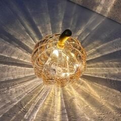 LED IŞIKLI CAM KABAK DEKOR BAL RENGİ