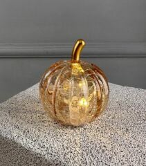 LED IŞIKLI CAM KABAK DEKOR BAL RENGİ