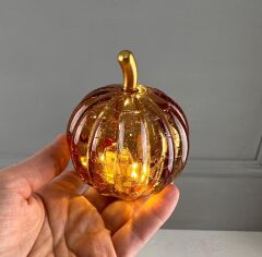 LED IŞIKLI CAM KABAK DEKOR KAHVE