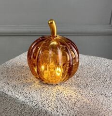 LED IŞIKLI CAM KABAK DEKOR KAHVE